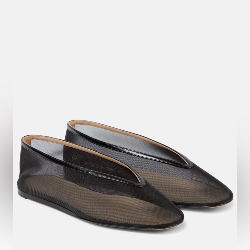 Le Monde Beryl Luna Black Mesh Flats - Sz 38